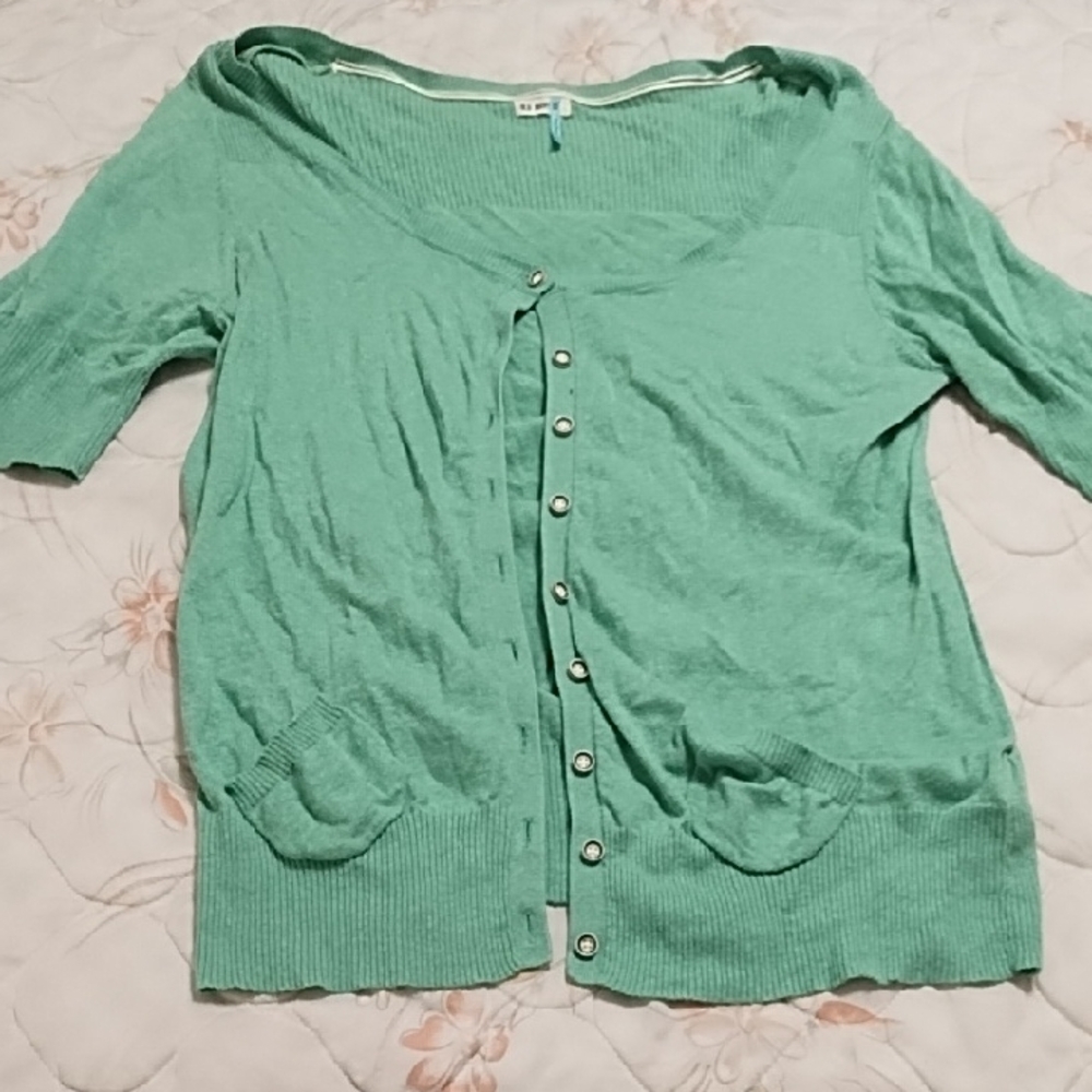 Old Navy Light Green Cardigan 100% Cotton